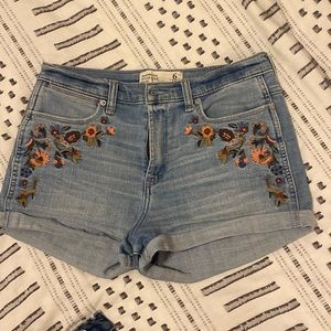Abercrombie high rise jean shorts